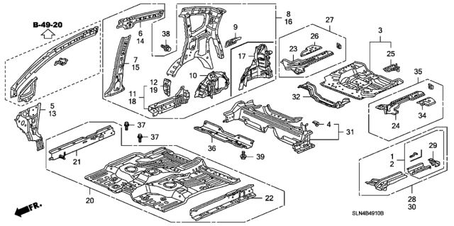 2007 Honda Fit  Stiffener, RR. Jack Diagram for 65517SLNA00ZZ