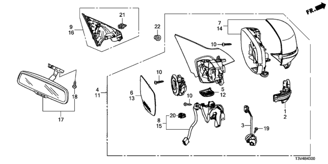 2014 Honda Accord Light Assembly, R Side Diagram for 34300T2AA01
