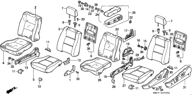 1993 Honda Accord Screw-Washer (4X10) Diagram for 938940401007