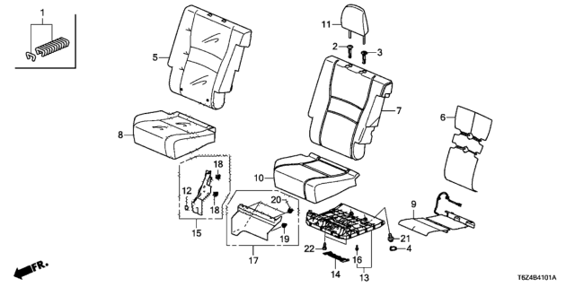 2025 Honda HR-V Cover, R. RR. Seat Gap *NH900L* (DEEP BLACK) Diagram for 82195T6ZA11ZA