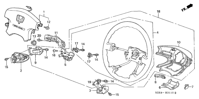 2000 Honda Odyssey  Bracket, Modulator Diagram for 78508S87A61