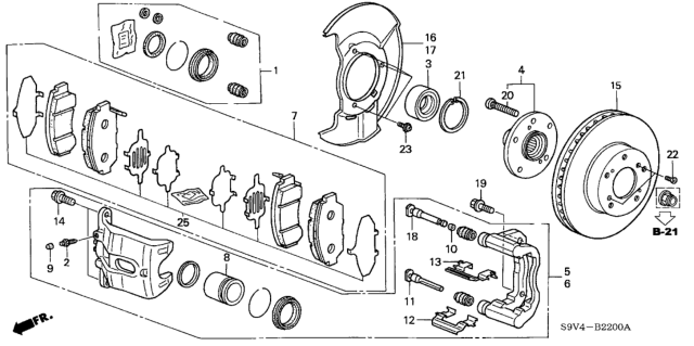 2006 Honda Pilot  Pin, Lock Diagram for 45262S9VA11
