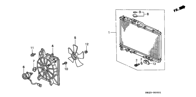 2001 Honda Accord Plate, Drain Diagram for 19013P8CA01