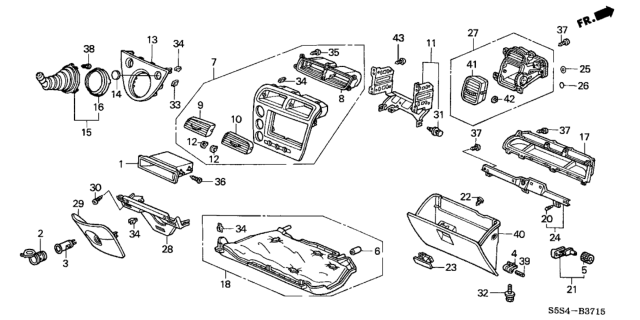 2002 Honda Civic Case, Side Outlet *NH167L* (GRAPHITE BLACK) Diagram for 77636S6DE01ZB