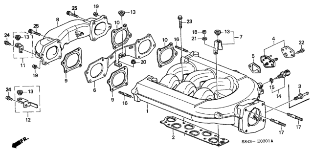 1998 Honda Accord  Bolt, Socket (6X25) Diagram for 966000602507