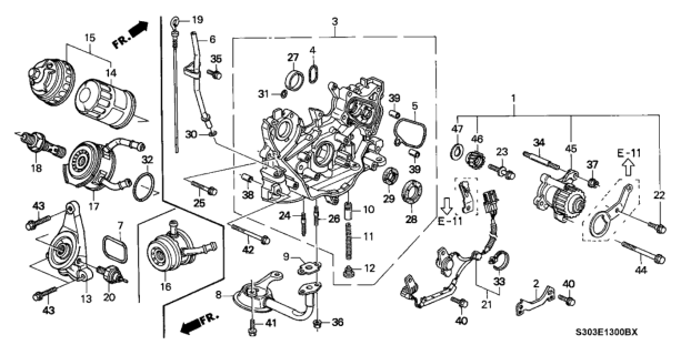 1999 Honda Prelude  Pump Assembly, Oil Diagram for 15100P5MA01