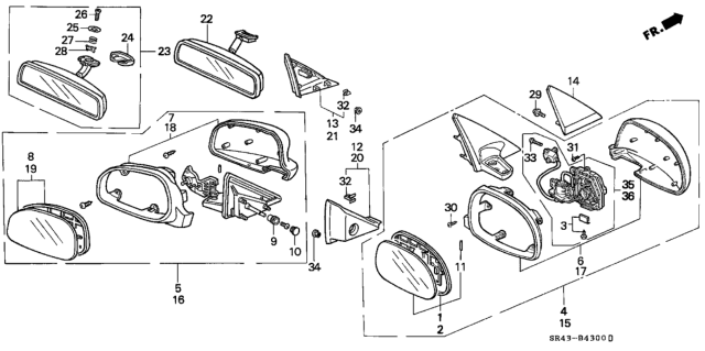 1993 Honda Civic  Bolt, Lock Diagram for 76410SL4003