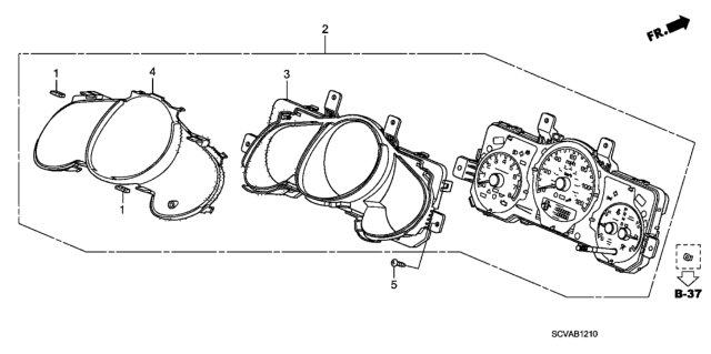 2007 Honda Element Lens (With Tape) Diagram for 78156SCVA61