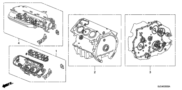 2010 Honda Ridgeline  Gasket Kit, Cylinder Block Diagram for 06111R72A00
