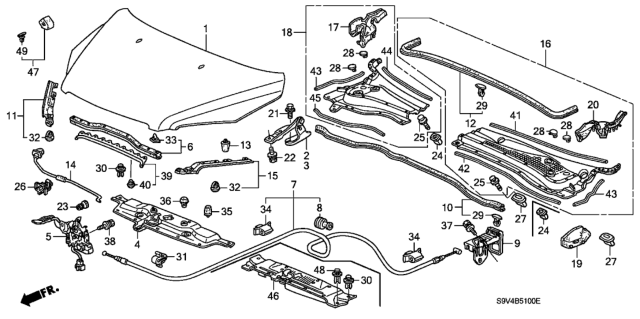 2007 Honda Pilot  Seal B Diagram for 74226S9VA00