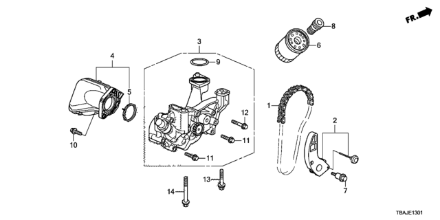 2018 Honda Civic  Gasket, Oil Strainer Diagram for 15221RPYG01
