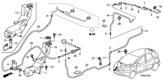 2011 Honda Fit  Tube (160MM) Diagram for 76838SNA003