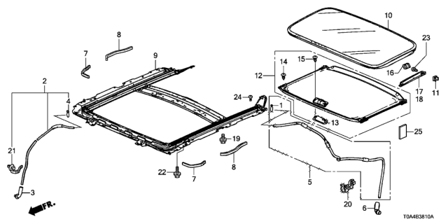 2016 Honda CR-V  Clip, Sunroof Drain Tube (RR) Diagram for 91504SWA003