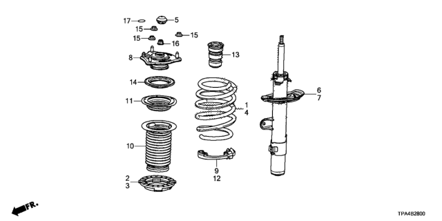2020 Honda CR-V Hybrid Spring Right, Front Diagram for 51401TPGA51
