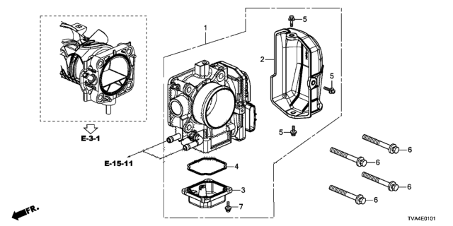 2021 Honda Accord  Cover, Throttle Body Diagram for 16405RPYG00