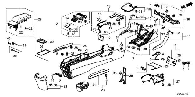 2020 Honda Civic Antenna Assembly, Lf Diagram for 38387TZ5A01