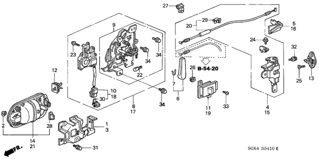 2004 Honda Odyssey  Handle Assembly, Right Rear Door (Outer) Diagram for 72640S0XA01