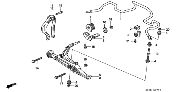 1997 Honda Civic  Bush, Stabilizer Holder (22MM) Diagram for 51306S04003