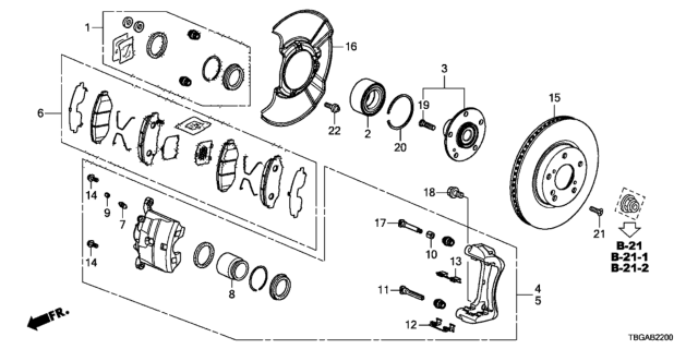 2020 Honda Civic Disk, Front-Brake Diagram for 45251TBAA01