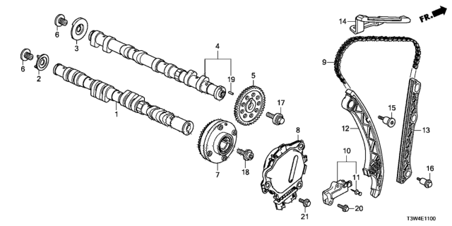 2015 Honda Accord Hybrid  Bolt, Tensioner Pivot Diagram for 90003PNA000