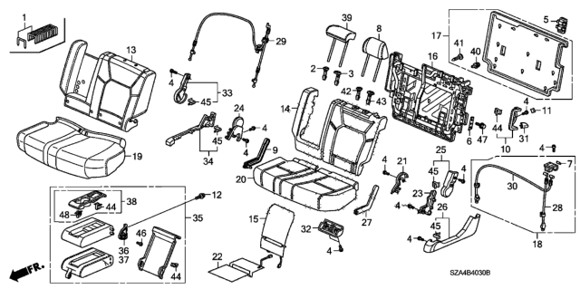 2012 Honda Pilot  Clip, Locator Diagram for 82129STXA01