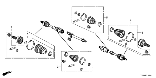 2014 Honda Accord Hybrid  Boot Set, Inboard Diagram for 44017T3VA00