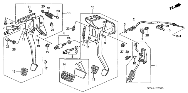 2005 Honda Insight  Pedal Assy., Brake Diagram for 46600S3YN01