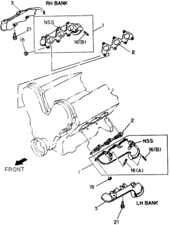 1994 Honda Passport Manifold, Passenger Side Exhuast Diagram for 8943649425