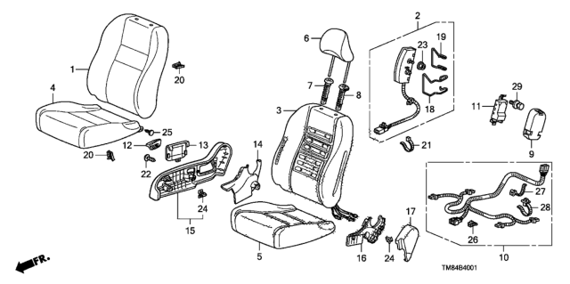2012 Honda Insight  Module Assembly, Passenger Side Diagram for 78050TM8A00