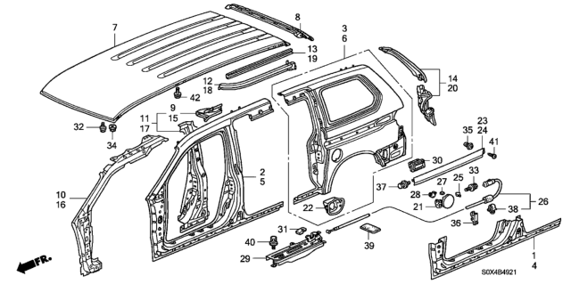 1999 Honda Odyssey Outlet Assy., RR. Air Diagram for 75450S10000