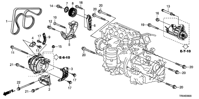 2012 Honda Civic  Belt, Alternator (Bando) Diagram for 31110R1AA11