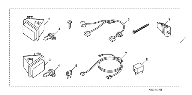 2011 Honda Ridgeline Harness, Fog Light Diagram for 08V31SJC1003B