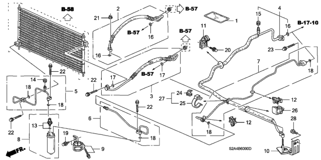 2006 Honda S2000  Clamp, Vacuum Heater Diagram for 91550SD4Z02