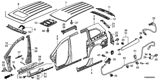 2016 Honda Odyssey  Bolt-Washer (8X20) Diagram for 934070802007