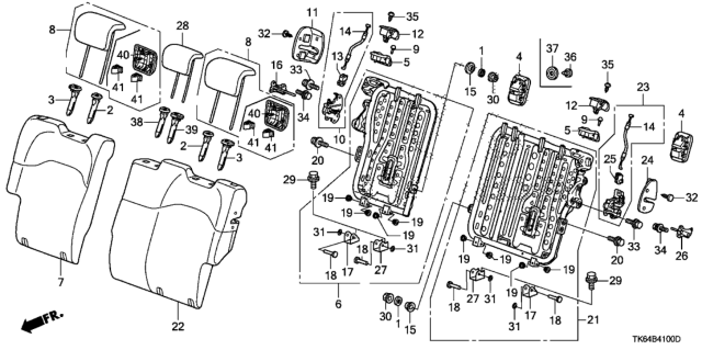 2012 Honda Fit  Garnish, RR. Seat-Back (Inner) Diagram for 82125TF0J01