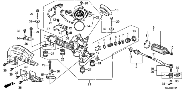 2016 Honda CR-V  Rack, Power Steering Diagram for 53601T1WA01