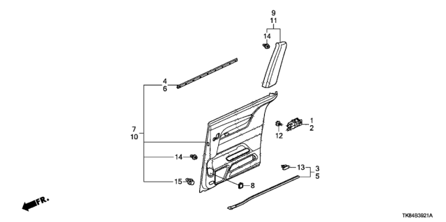 2017 Honda Odyssey Switch Assembly, Right Rear Power Window Diagram for 35770TK8A01