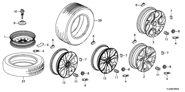 2020 Honda CR-V  Disk, Wheel (17X4T) (Cmwa) (Black) Diagram for 42700TLAA53