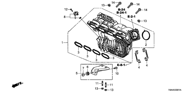 2016 Honda Civic  Platecomp, Thrott Diagram for 171165BAA00