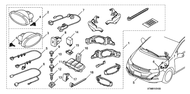2010 Honda Insight Lid, Switch Hole *NH167L* (GRAPHITE BLACK) Diagram for 77755TF0000ZA