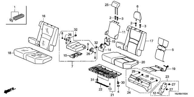 2018 Honda Ridgeline Guide, Headrest *NH900L* (NEUTRAL BLACK) Diagram for 81143SDAA01B3