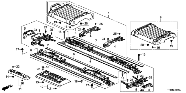2020 Honda Odyssey  Slide Assy., Middle Row Lateral *NH900L* (DEEP BLACK) Diagram for 81000THRA21ZB