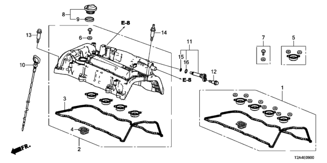 2013 Honda Accord  Seal Set, Hd Cover Diagram for 123435A2A01