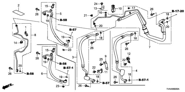 2021 Honda Accord  Clamp, Suction Pipe Diagram for 80361TVAA10
