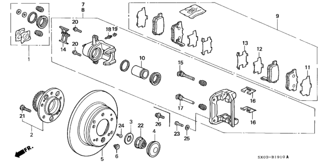 1997 Honda Odyssey  Shim B (Inner) Diagram for 43226SP0003