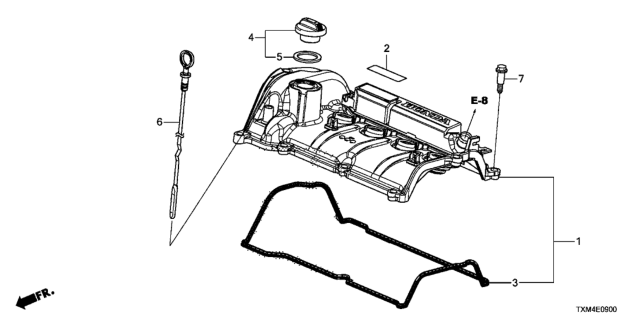 2021 Honda Insight Gasket, Head Cover Diagram for 123415R0003