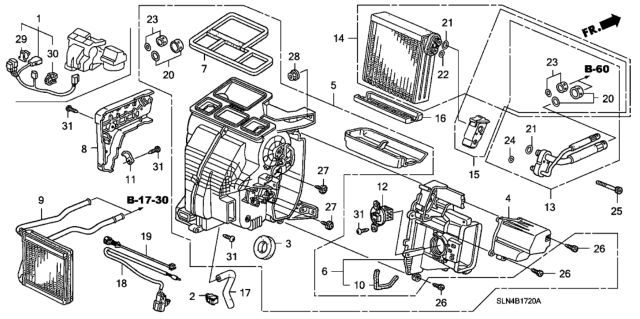 2007 Honda Fit  Sub-Wire, Heater Diagram for 32157SELT10
