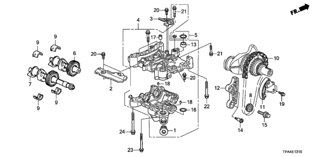 2021 Honda CR-V Hybrid  Shaft, FR. Balancer Diagram for 134106C1A00