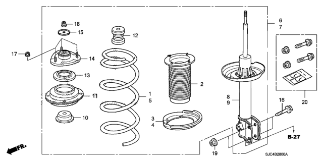 2007 Honda Ridgeline Adjust Kit, Camber Diagram for 06511SJCA00