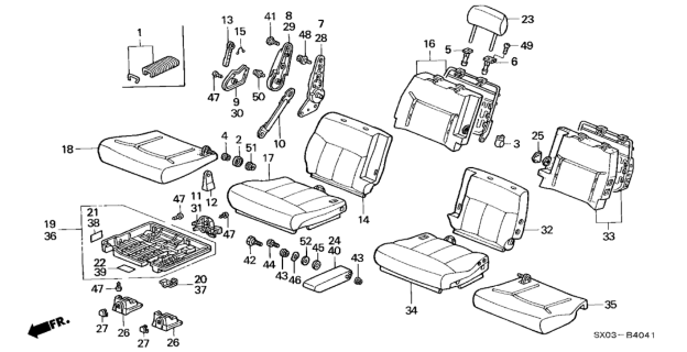 1998 Honda Odyssey  Guide, Headrest Lock *YR169L* (MILD BEIGE) Diagram for 81144SM4J01ZY